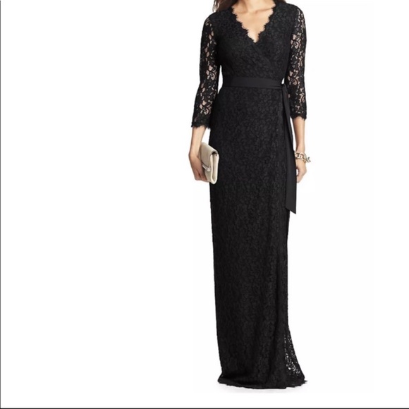 dvf long wrap dress